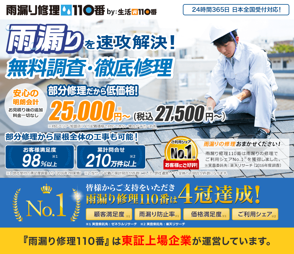 雨漏り修理110番